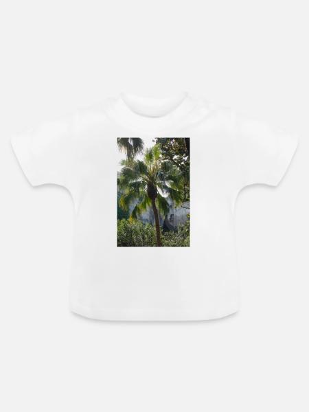 Palme - Baby Bio-T-Shirt mit Rundhals - Weiß