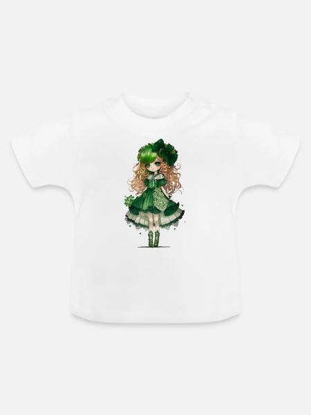 Lady Patricia 1 - Baby Bio-T-Shirt mit Rundhals - Weiß