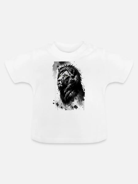 Löwe - Baby Bio-T-Shirt mit Rundhals - Weiß