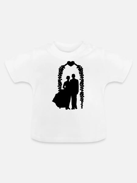 Hochzeitspaar - Baby Bio-T-Shirt mit Rundhals - Weiß
