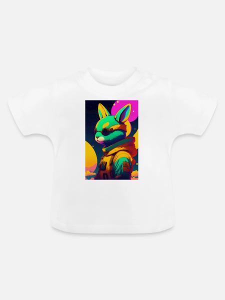Astro Hase - Baby Bio-T-Shirt mit Rundhals - Weiß