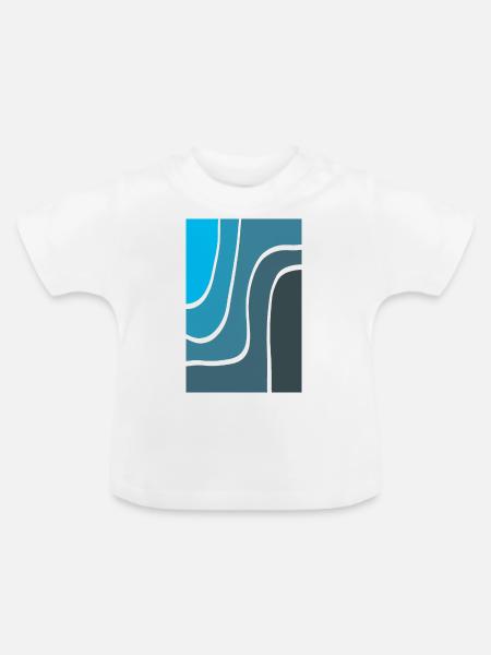 Blue Wave - Baby Bio-T-Shirt mit Rundhals - Weiß