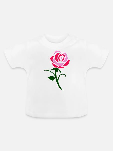 rose - Baby Bio-T-Shirt mit Rundhals - Weiß