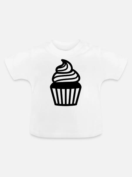 Cupcake - Baby Bio-T-Shirt mit Rundhals - Weiß