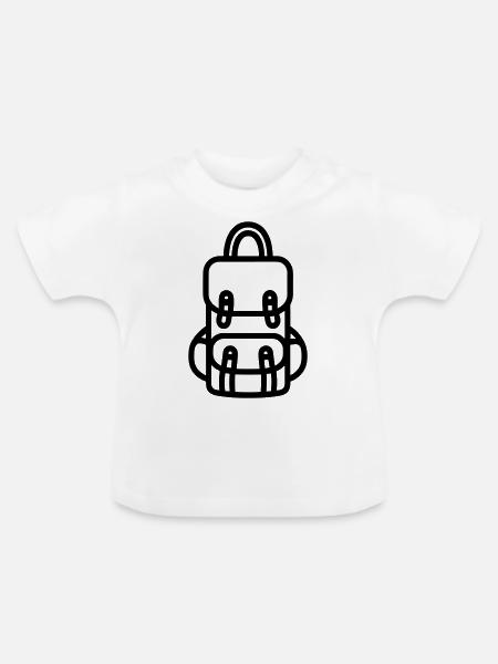 Rucksack - Baby Bio-T-Shirt mit Rundhals - Weiß
