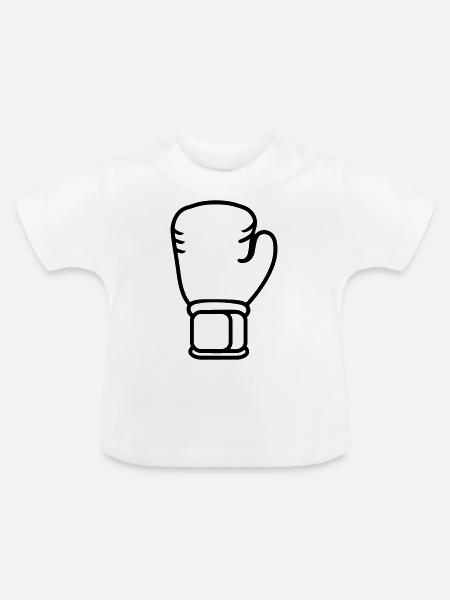Boxhandschuh - Baby Bio-T-Shirt mit Rundhals - Weiß