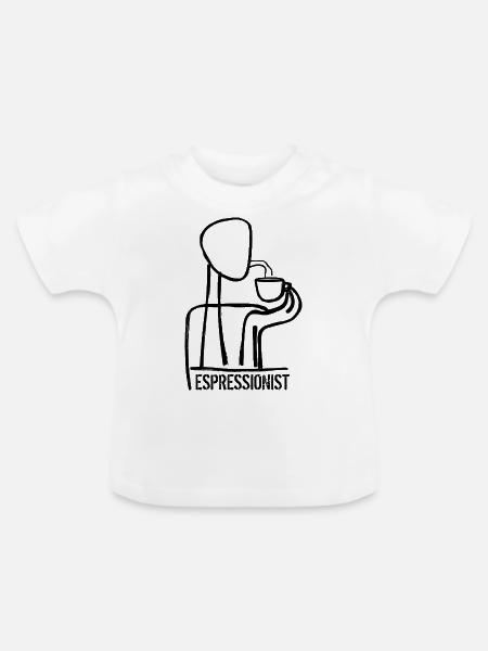 Espressionist - Espresso - Kaffee trinken - Baby Bio-T-Shirt mit Rundhals - Weiß