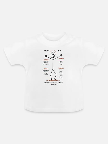 Ella verbindet Stil - Baby Bio-T-Shirt mit Rundhals - Weiß