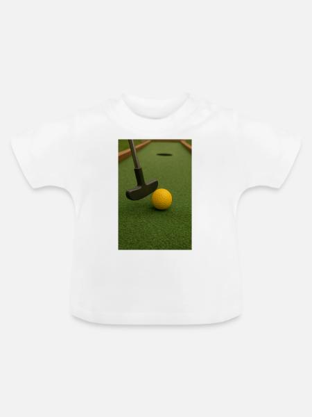 Sport - Minigolf - Baby Bio-T-Shirt mit Rundhals - Weiß