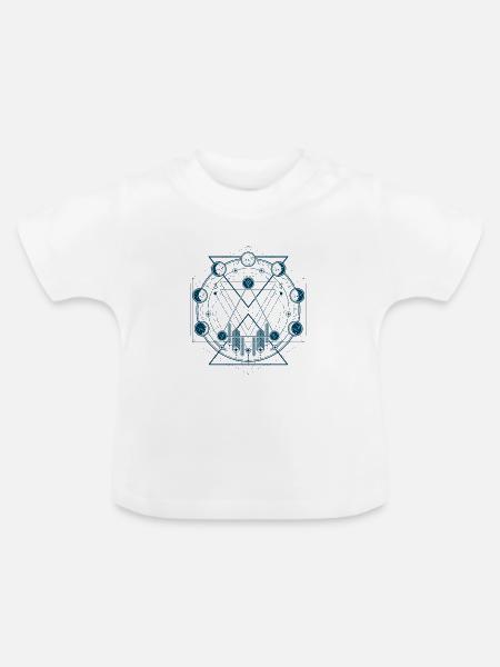 Geometrie - Baby Bio-T-Shirt mit Rundhals - Weiß
