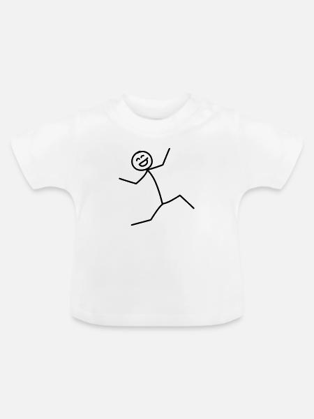 Happy Jumper - Baby Bio-T-Shirt mit Rundhals - Weiß