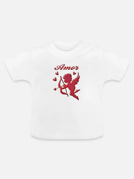 Amor - Baby Bio-T-Shirt mit Rundhals - Weiß