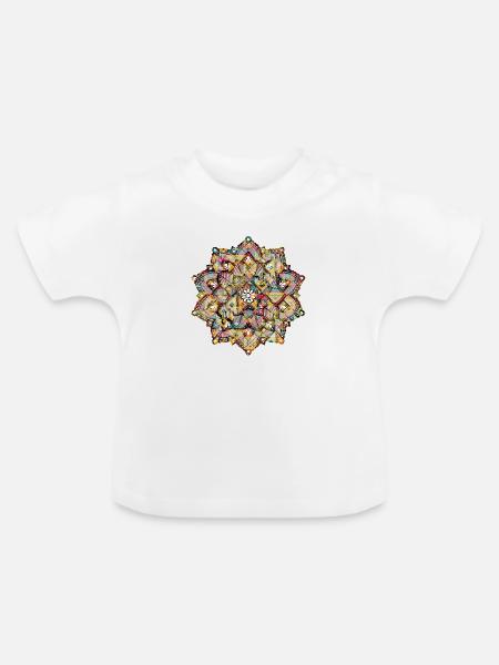 Mandala - Baby Bio-T-Shirt mit Rundhals - Weiß