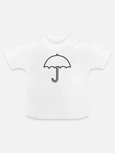 Regenschirm - Baby Bio-T-Shirt mit Rundhals - Weiß