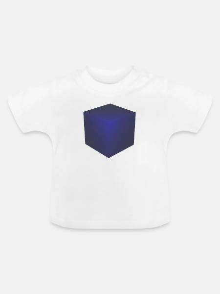 3d Würfel blau - Baby Bio-T-Shirt mit Rundhals - Weiß