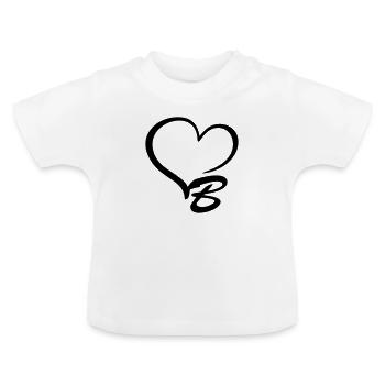Lettre de cœur B - T-shirt bio col rond Bébé - blanc - Devant