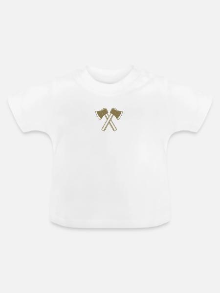 Axt Äxte Holzfäller Forstwirt - Baby Bio-T-Shirt mit Rundhals - Weiß