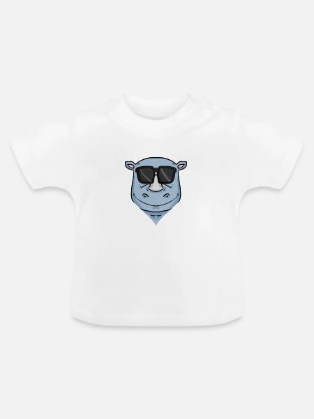 cooles Nashorn - Baby Bio-T-Shirt mit Rundhals - Weiß