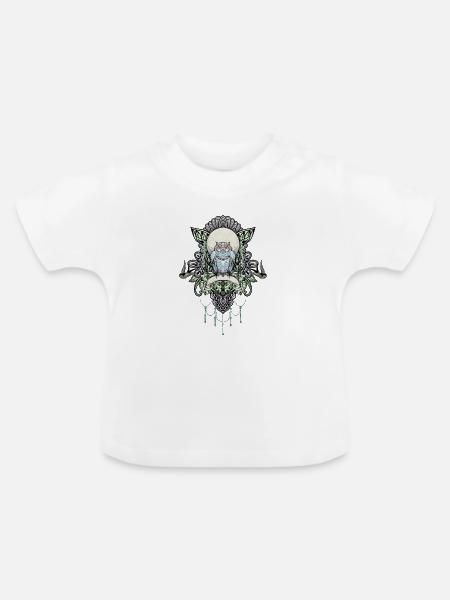 Niedliche dekorative Eule - Baby Bio-T-Shirt mit Rundhals - Weiß