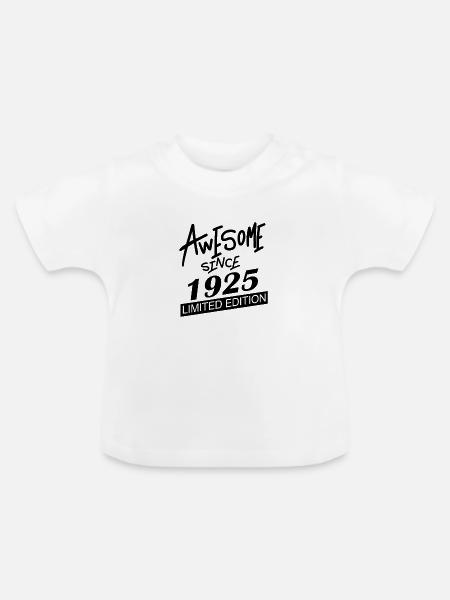 1925 - Jahrgang 1925 - Baby Bio-T-Shirt mit Rundhals - Weiß