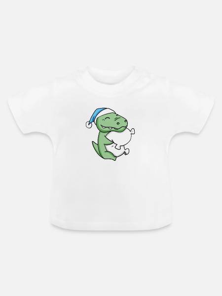 Krokodil Baby - Baby Bio-T-Shirt mit Rundhals - Weiß