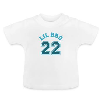 Lil Bro 2022 Little Brother Baby Birth Boy - Baby Organic T-Shirt with Round Neck - white - Front
