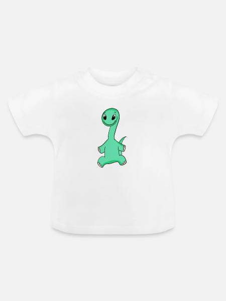 Dino Motiv - Baby Bio-T-Shirt mit Rundhals - Weiß