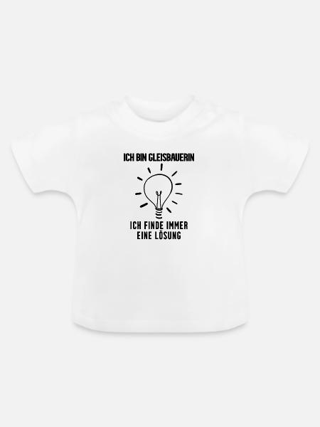 Gleisbauerin Beruf - Baby Bio-T-Shirt mit Rundhals - Weiß