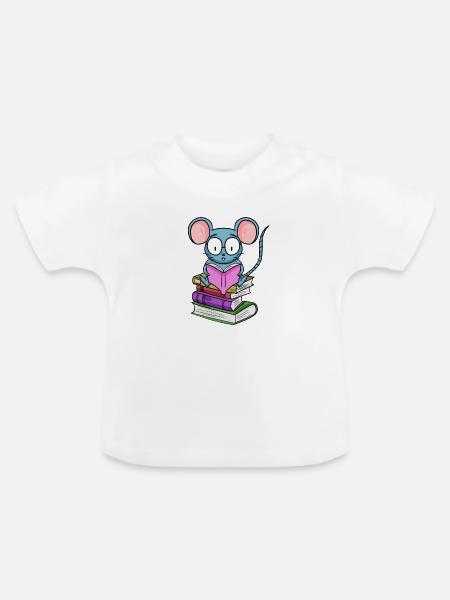 Lesen Buch Bücher Leser Geschenk - Baby Bio-T-Shirt mit Rundhals - Weiß