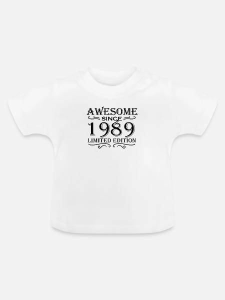 1989 - Baby Bio-T-Shirt mit Rundhals - Weiß