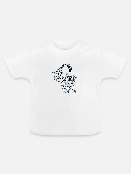 Schneeleopard Leopard - Baby Bio-T-Shirt mit Rundhals - Weiß