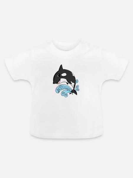Schwertwal - Baby Bio-T-Shirt mit Rundhals - Weiß
