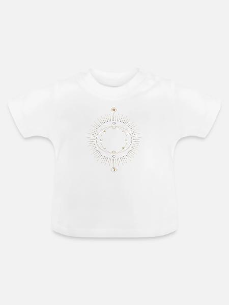 Sonnenring Kreislauf Design - Baby Bio-T-Shirt mit Rundhals - Weiß