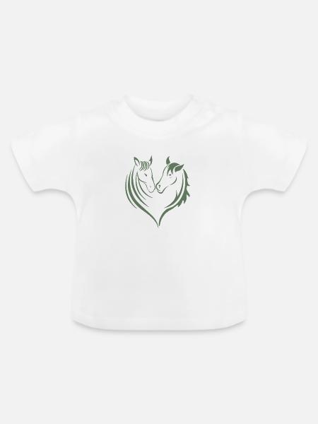 Pferde Herz Pferdeliebhaber - Baby Bio-T-Shirt mit Rundhals - Weiß