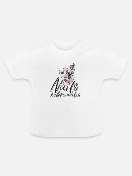 Nägel Vor Männern Nageldesignerin - Baby Bio-T-Shirt mit Rundhals - Weiß