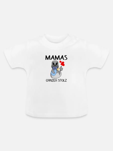 Baby Geburt Schwanger - Baby Bio-T-Shirt mit Rundhals - Weiß