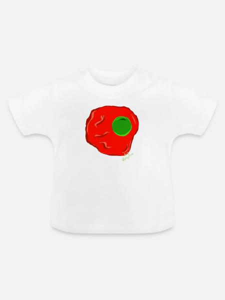 ROTES SPIEGELEI - Baby Bio-T-Shirt mit Rundhals - Weiß