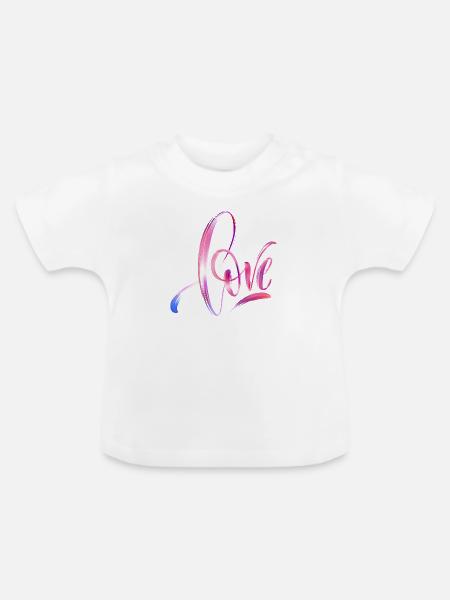 Love - Baby Bio-T-Shirt mit Rundhals - Weiß