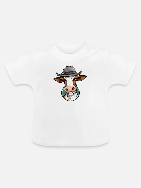 Kija, die Kuh - Baby Bio-T-Shirt mit Rundhals - Weiß
