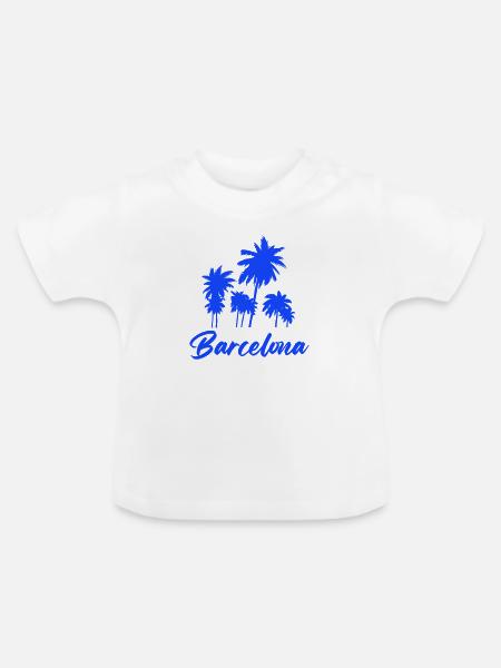 barcelona - Baby Bio-T-Shirt mit Rundhals - Weiß