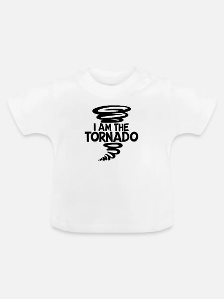 Ich bin der Tornado - Baby Bio-T-Shirt mit Rundhals - Weiß