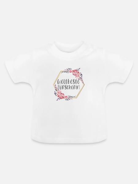 Forscherin Forschen Mädchen Geschenk - Baby Bio-T-Shirt mit Rundhals - Weiß