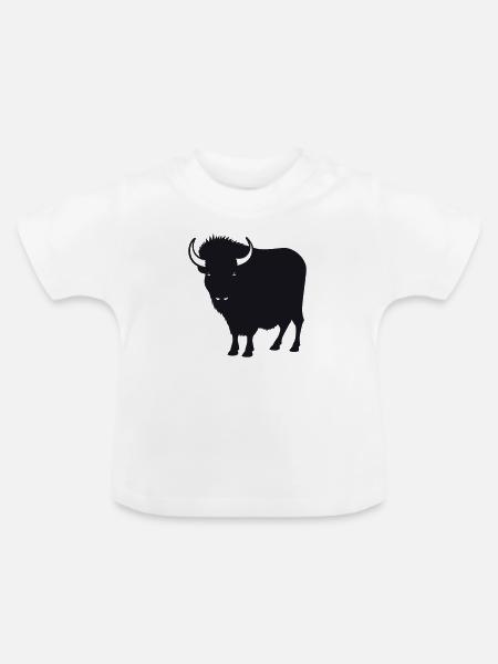 Büffel - Baby Bio-T-Shirt mit Rundhals - Weiß