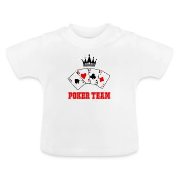 Équipe de poker - T-shirt bio col rond Bébé - blanc - Devant