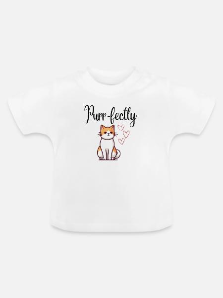 Purr-fectly - Baby Bio-T-Shirt mit Rundhals - Weiß