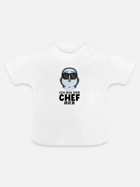 Pinguin - Baby Bio-T-Shirt mit Rundhals - Weiß