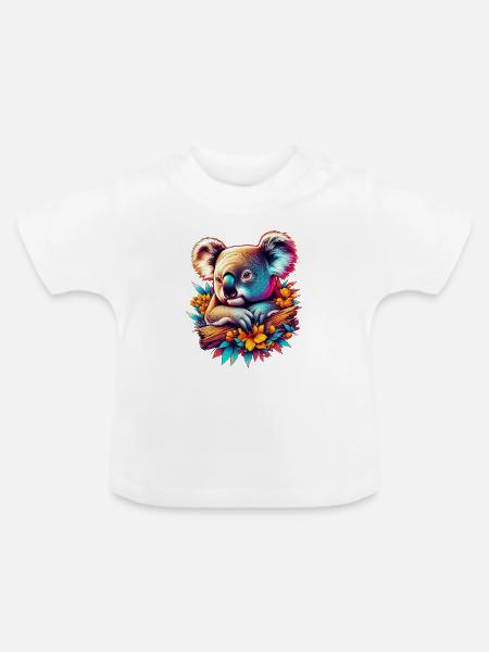 Koala - Baby Bio-T-Shirt mit Rundhals - Weiß
