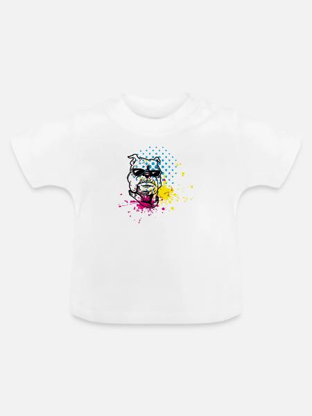bulldog splash - Baby Bio-T-Shirt mit Rundhals - Weiß