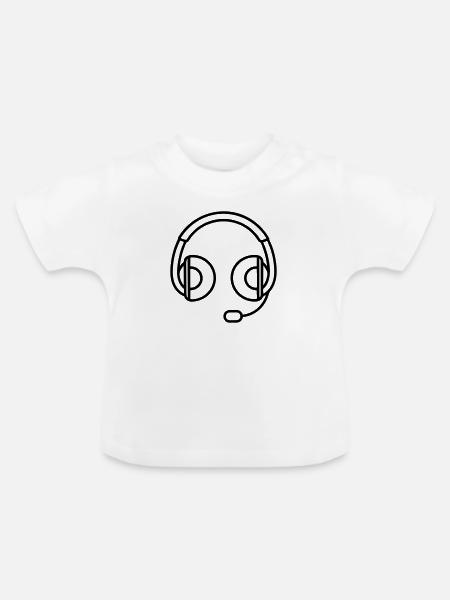 Gaming-Headset - Baby Bio-T-Shirt mit Rundhals - Weiß