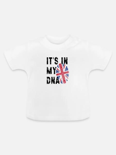 Union Jack Fingerabdruck - Baby Bio-T-Shirt mit Rundhals - Weiß